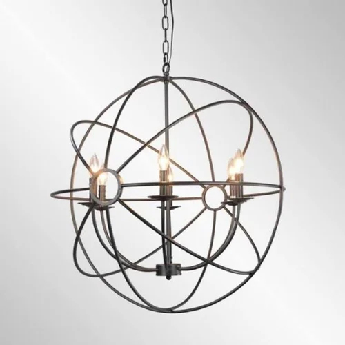 Cage Ring Chandelier - Color: Black