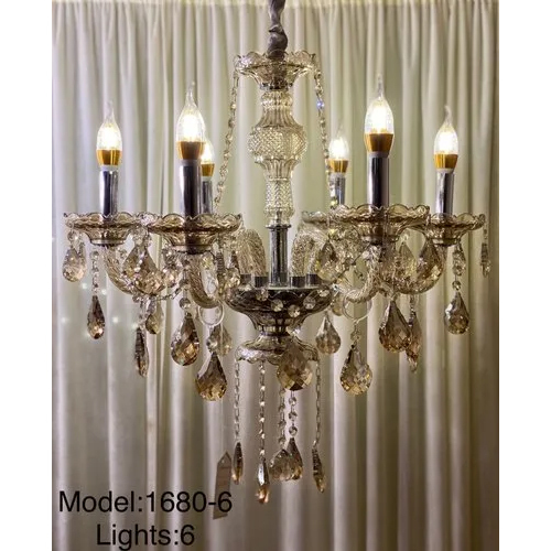 7 Star Decor 6 Light 1680-6 Chandelier - Color: Gold