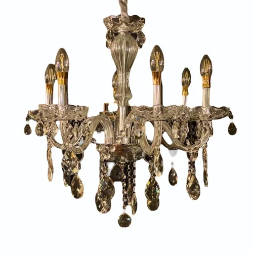 1642-6 Silver Chandelier - Lighting: Incandescent Bulb
