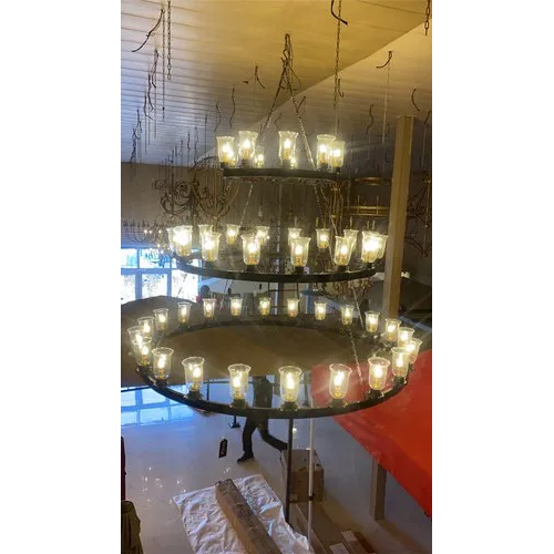 Banquet Hanging Chandeliers - Crystal Material, LED Lighting - Elegant Gold Decoration Accessory