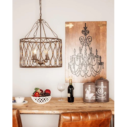 Cast Iron Chandelier - Color: Gold