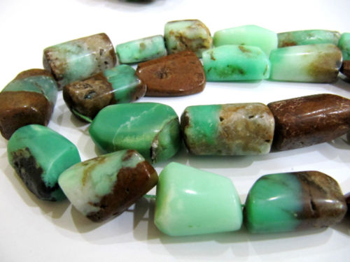 Natural Chrysoprase Nugget Shape Plain 15mm To 25mm Beads Sold 4 Loose Beads