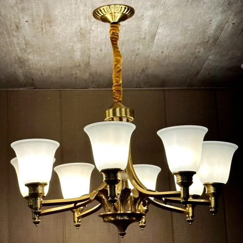 Classical Chandelier - Brass Material 220W LED Lighting | Elegant Gold Design for Decoration 110-220V Versatility