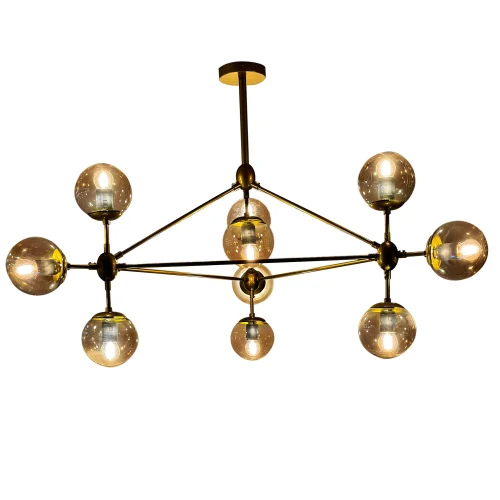 9916-10 Gold Chanddelier - Lighting: Incandescent Bulb