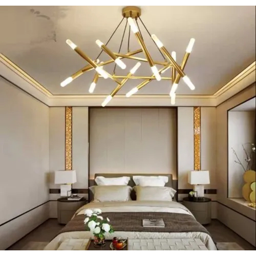 7 Star Decor Gold Tree Branch Leaf Ceiling Hanging 16 Lights Chandelier - Lighting: Led