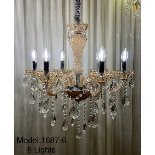 7 Star Decor 6 Lights 1687-6 Chandelier - Color: Gold
