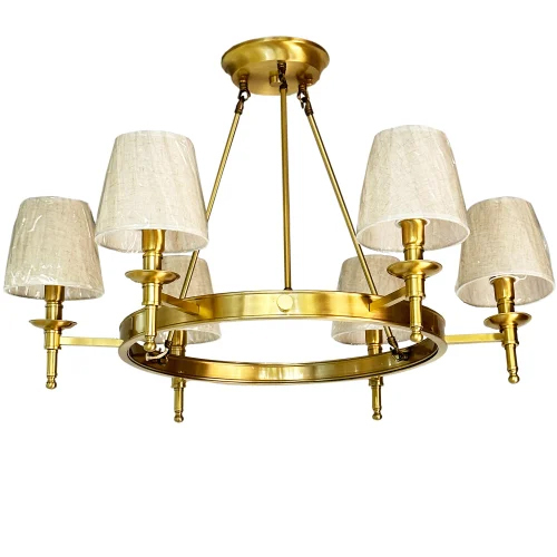 Brass LED Chandelier - 110-210 Volt, Gold Decorative Lighting Fixture
