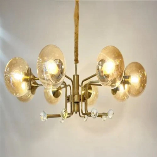 8970-6 Metal Chandelier - Color: Gold