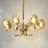 8970-6 Metal Chandelier - Color: Gold