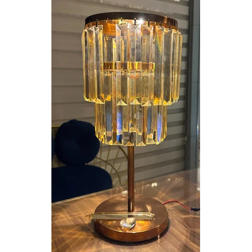 Chargeable Crystal Table Lamp Wedding Decor Table - Color: Warm White
