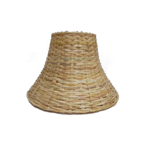 Cane Shade Bell Lamp - Wood, LED Lighting | Brown Color, Ideal for Decorative Applications