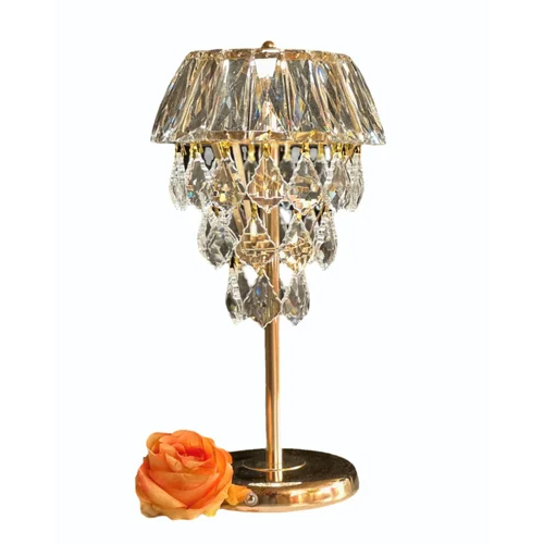 Wireless Crystal Shimmering Lamp - Color: White & Gold