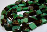 Natural Chrysoprase Nugget Shape11mm To 15mm Beads Strand 8 Inches Long