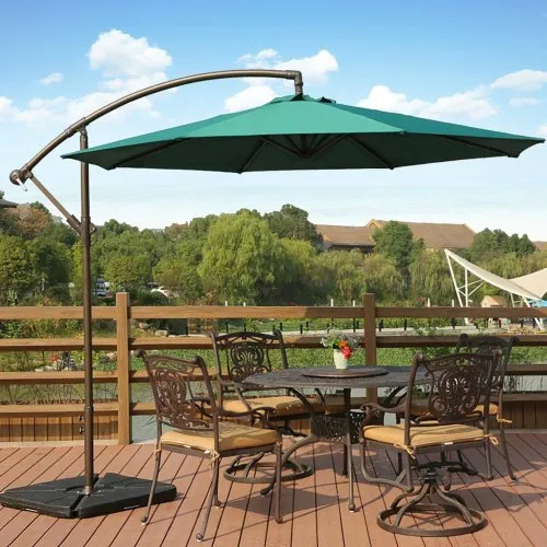 Side Pole Patio Umbrellas - Polyester Fabric, 55 kg Weight, Foldable Design | Stylish and Durable Shade Solution for Outdoor Spaces