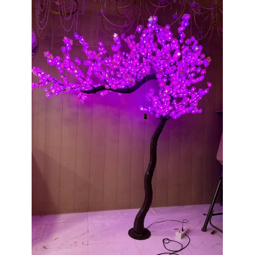12 Ft Led Pink Cherry Blossom Tree - Plastic Material, Round Shape, Pink Color | Ideal for Industrial Applications with Enchanting Light Effects