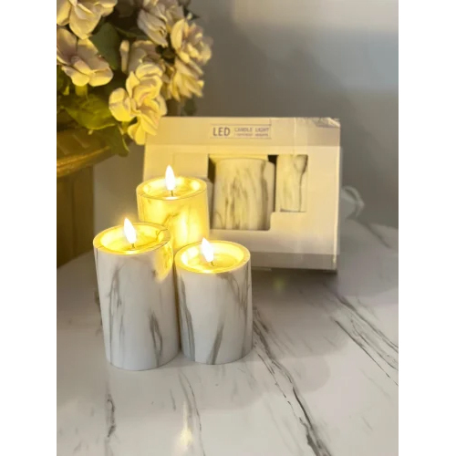 Led White Marble Candle - Application: Decoration
