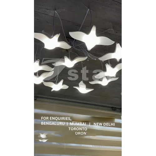 Set Of 10 Frosted Hanging Led Bird For Wedding Decor - Color: White
