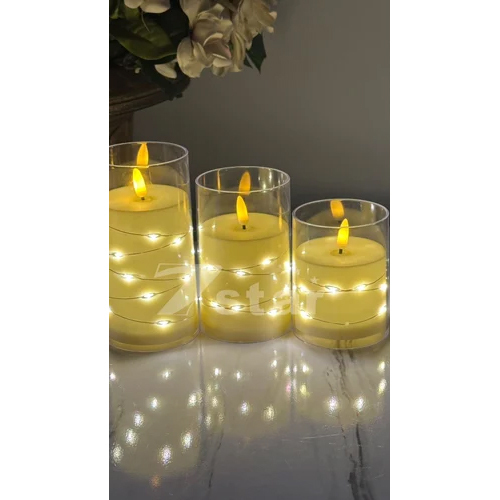 Led Ferry Light Candle - Acrylic Round Shape Warm White | Perfect for Decoration and Ambient Lighting