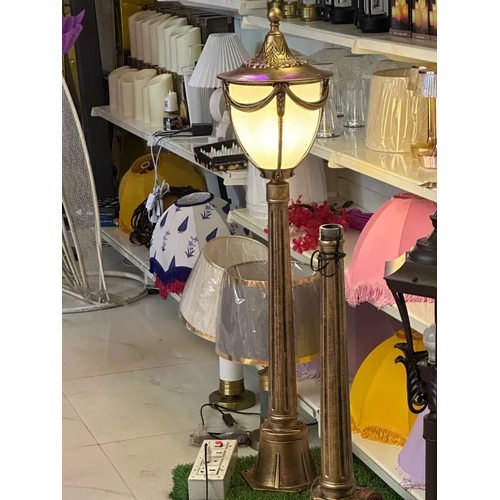 Golden Garden Bollard Lamp - Aluminium, 4 Ft Tall, Coated Finish | Elegant Outdoor Lighting Solution for Gardens