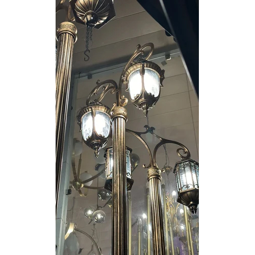 13 Ft Golden Bollard Lamps With 2 Lights - Finish: Coated