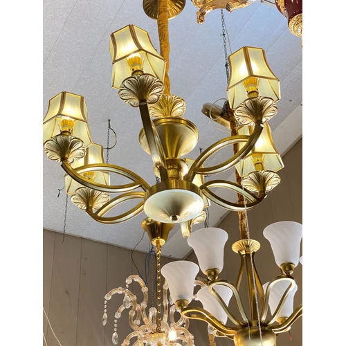 6021-6 Glass Chandelier - Color: Gold