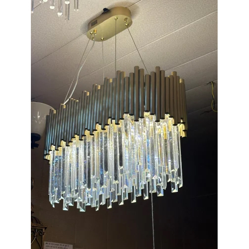 Modern Crystal Hanging Chandelier - Color: Gold