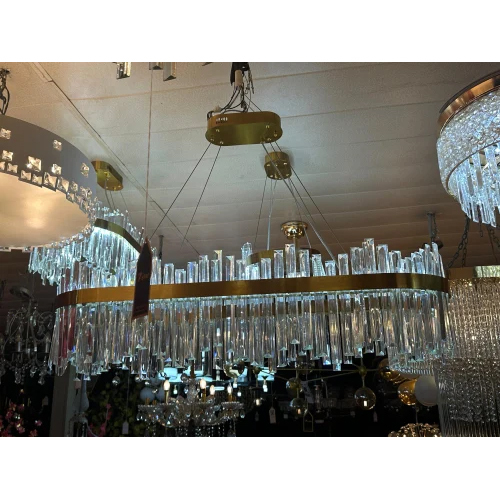 Modern Two Layer Crystal Chandelier - Color: Gold
