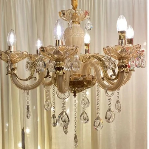 X019-6 Crystal Chandelier - Color: Gold