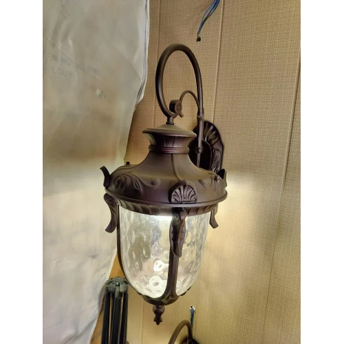 23 Inch Outdoor Roman Style Garden Wall Lamp - Color: Black