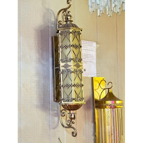 Outdoor Roman Style Big Garden Wall Lamp - Aluminium, LED Lighting , Elegant Gold Finish for Home, Hotel, Mall, Farm and Haveli