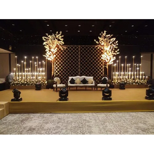 Standing Wedding Iron Chandelier - Color: Gold