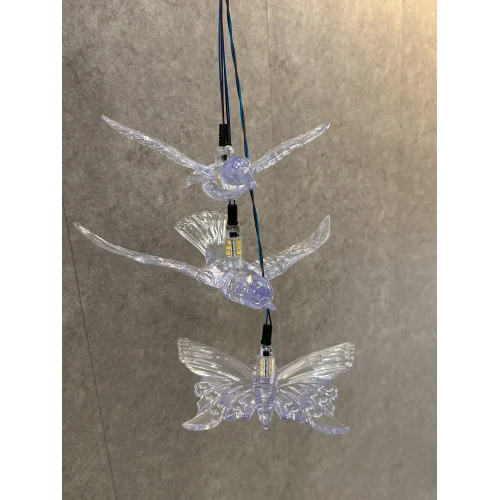 2 Plus 1 Acrylic Bird Butterfly Light - Plastic, 10W, Warm White Color | Decorative Light Ideal for Home and Events