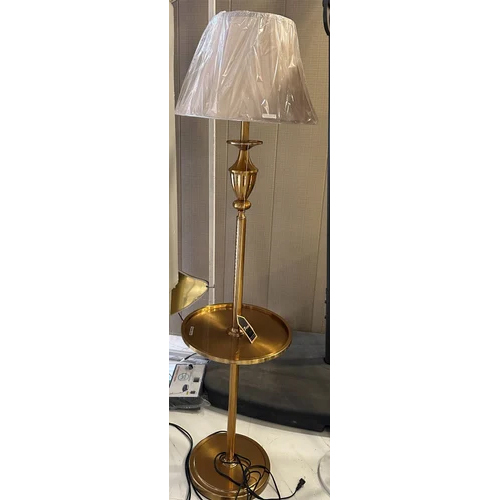 Brass Floor Lamp With Table - Color: Gold