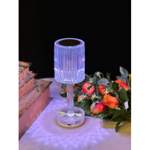 RGB Table Acrylic Lamp - Plastic Material, Round Shape | Multicolor Style, Electric Power Source, Modern Design
