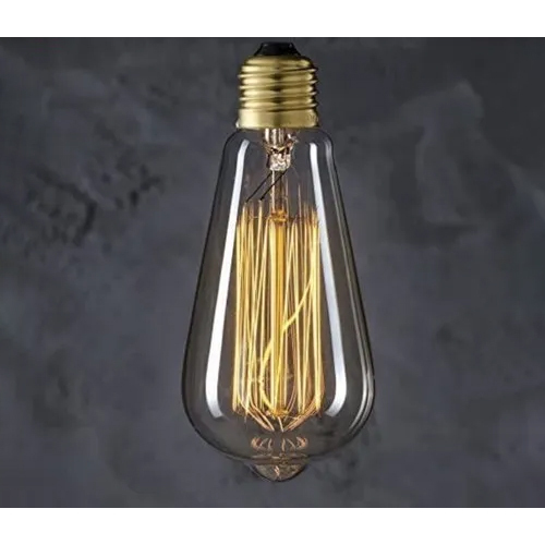E27 Filament Lampshade Bulb - Glass Oval Design | Warm White Industrial Lighting
