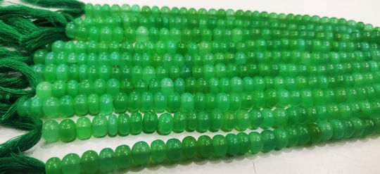 Natural Chrysoprase Rondelle Plain 8mm Beads Strand 8 inches Long