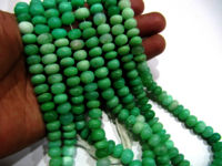 Natural Chrysoprase Plain Rondelle 8-9mm Beads Strand 8 Inches Long