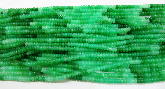 Natural Chrysoprase Shaded Plain Rondelle 6-7mm Beads Strand 8''Long