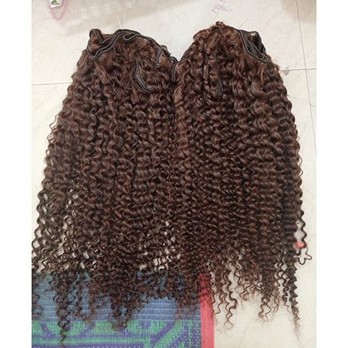 Black Brown Weft Curly Hair Extension