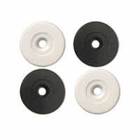 Lf Coin Tag - Plastic, Small Size, White/black | Active Rfid Tag For Tool Tracking, 13.56 Mhz Frequency, Passive Tag Type
