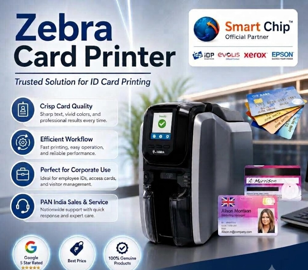 Zebra ZC300 Dual-Sided PVC ID Card Printer - 258Hx157Wx468D mm 2 GB Flash Memory 1006 x 640 Pixels Automatic Printing Capability USB Connectivity