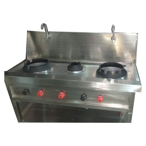 Semi Automatic Stainless Steel Chinese Cooking Range