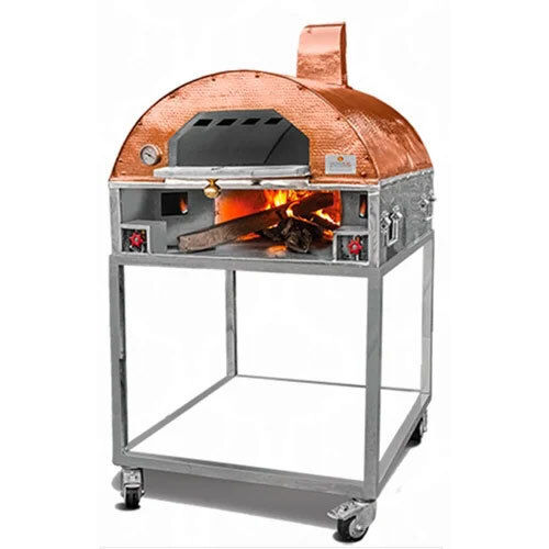 Wood fire pizza oven copper top