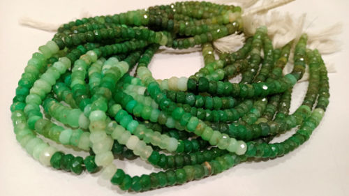 Natural Chrysoprase Rondelle Faceted 5 to 7mm Beads Strand 13 Inches Long