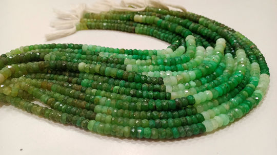 Natural Chrysoprase Rondelle Faceted 5 to 7mm Beads Strand 13 Inches Long