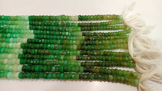 Natural Chrysoprase Rondelle Faceted 5 to 7mm Beads Strand 13 Inches Long