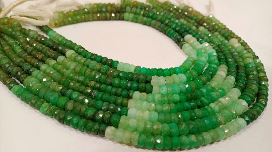 Natural Chrysoprase Rondelle Faceted 5 to 7mm Beads Strand 13 Inches Long