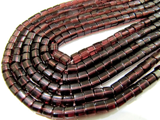 Rhodolite Garnet 5mm Box Shape Beads Sold Per Strand 10 inches long