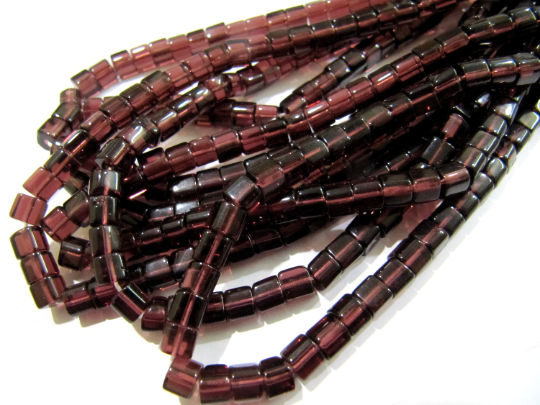 Rhodolite Garnet 5mm Box Shape Beads Sold Per Strand 10 inches long