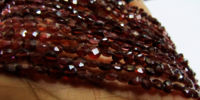 Natural Mozambique Garnet Faceted Coin Shape 4.5mm Strand 8 Inch Long